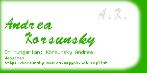 andrea korsunsky business card